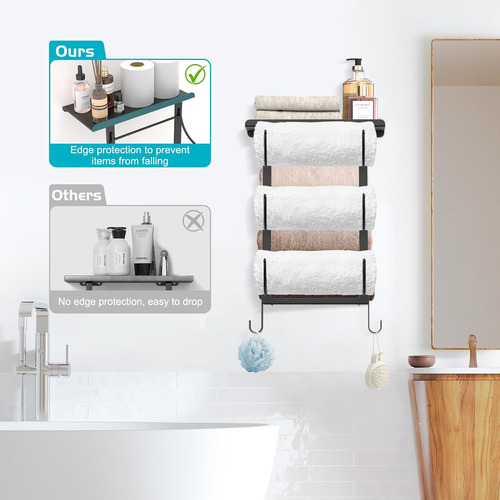 Oppro - Toallero De Pared Para Toallas Enracadas, Almacenami