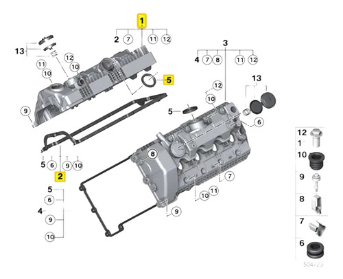 Tapa Punterias Derecha Bmw 740i Motor N62n Modelo 2002