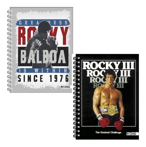 Cuaderno Mooving Rocky Balboa Espiral 16x21cm Tapa Dura