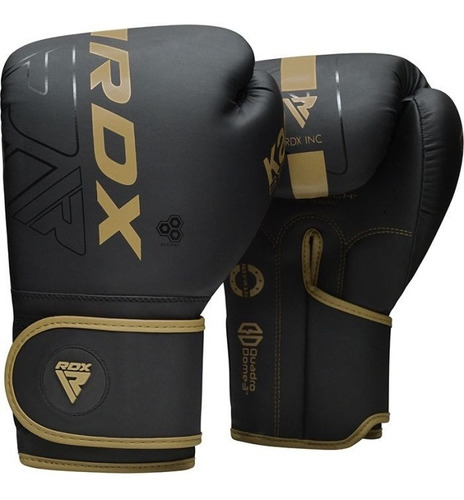 Guantes De Boxeo Rdx F6 Kara Negro Dorado