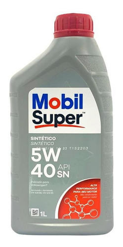 Óleo 5w40 Mobil Super Sintético Api Sn - 1 Litro