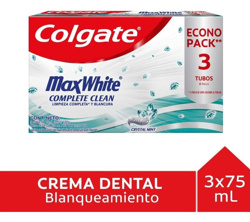 Pack Pasta Dental Colgate Max White 3 Un De 90 G