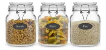 Comprar Joyjolt Juego De 3 Tarros De Vidrio Hermeticos Con Tapas. Ta