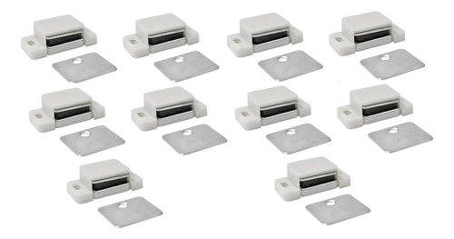 Broche Retenedor De Iman Para Puertas Blanco 10 Acabado Mate Forma Rectangular