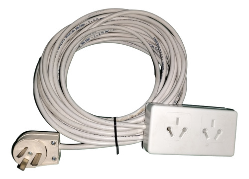 Alargue Prolongador Multiple 2 Tomas 10 Metros 100% Cobre Blanco