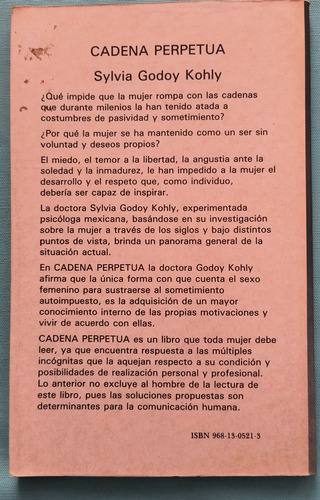 Cadena Perpetua. Liberación Femenina Fracaso O Esperanza (Usado)