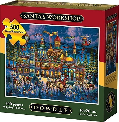 Rompecabezas Santas Workshop 500 Piezas De Dowdle Folk Art