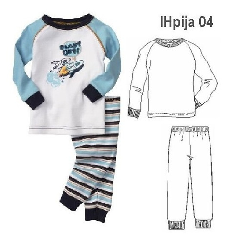 ( Moldes De Ropa)  Pijama 2 Piezas Niño 0904