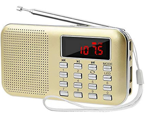 Lefon Mini Digital Am Fm Radio Altavoz De Medios Reproductor