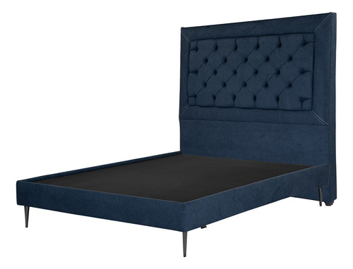 Cabecera + Base Cama Slim King Size Dicasa Mary Azul Navy