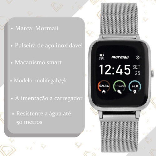 Relógio Smartwatch Gps Mormaii Com Pulseira Metal Original