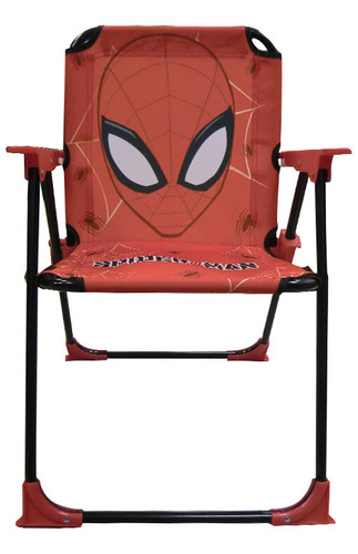 Silla Spiderman Plegable Para Playa Color Rojo