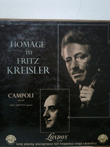 Campoli With Eric Gritton Homage To Fritz Kreisler Vinilo Lp