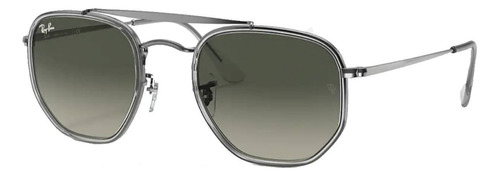 Óculos de sol Ray-Ban General Marshal II Standard armação de aço/plástico cor polished gunmetal, lente grey degradada, haste polished gunmetal de aço - RB3648M