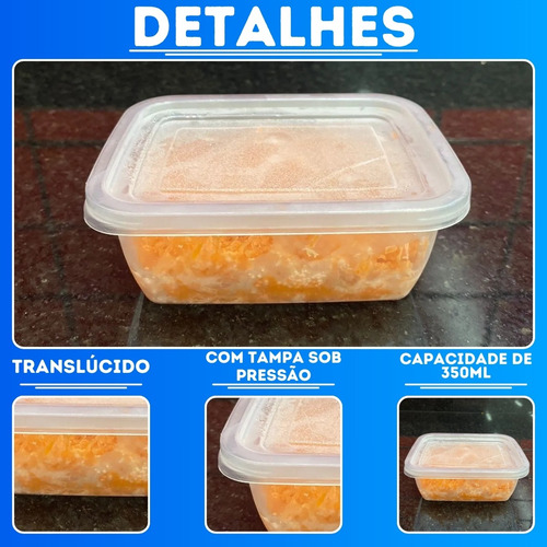 Marmita Micro-ondas Freezer 350ml Com 24 Un. Pote Fitness