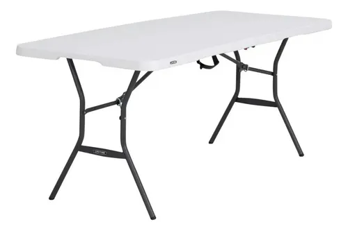 Mesa Plegable Plástico Tablon Portátil Tipo Portafolio 1.80 Color Blanco