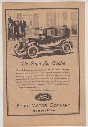 1930 Autos Clasicos Publicidad De Ford Motor Company Uruguay