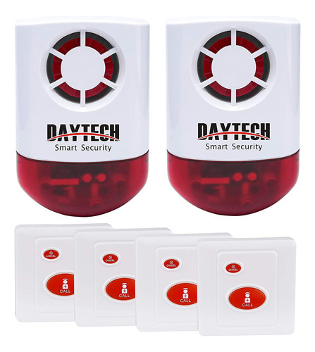 Daytech Sirena Estroboscopica Con Alarma De Panico, Alarma 