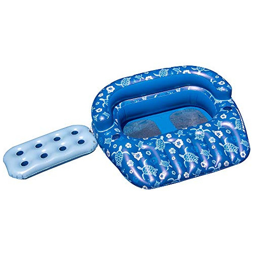 Flotador De Piscina Con Tumbona Tropical Doble Swimline, Azu