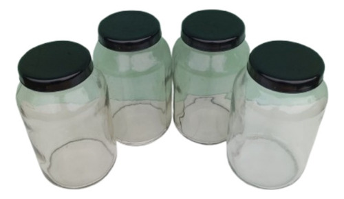 Kit Com 4 Pote De Vidro 3 Litros Com Tampa Multiuso