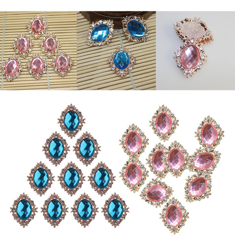 10pcs Rhinestone Flat Back Beads Button Scrapbook Embellment