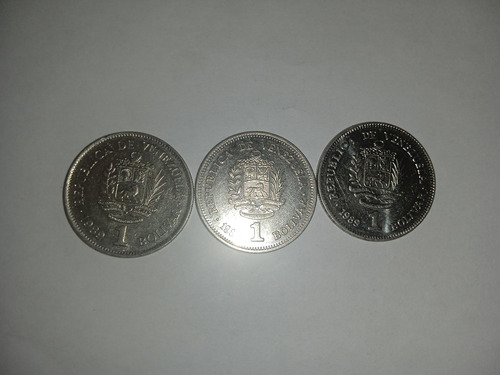 Monedas De 1 Bs De 1989 Con Varíantes Fecha Grande Y Pequeña