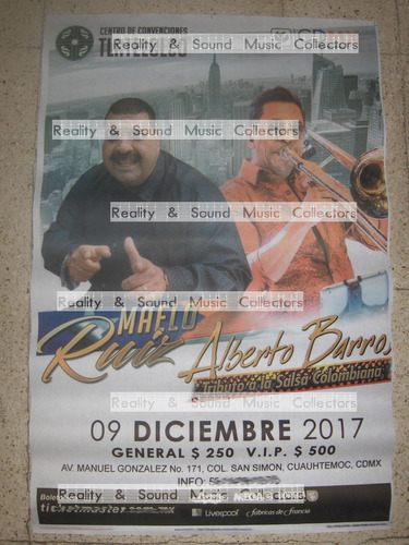 Maelo Ruiz Alberto Barros Poster Tlatelolco De Coleccion