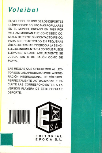 Voleibol Reglas Actualizadas, De Sin . Editorial Epoca, Tapa Blanda, Edición 1 En Español, 2002