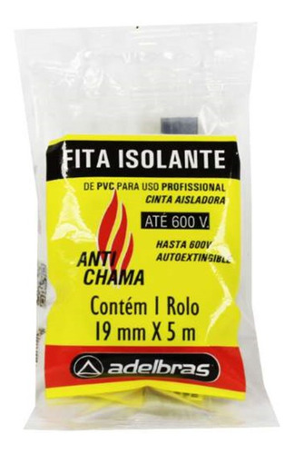 Fita Isolante 5 Metros Anti Chama C/5 Uni- Adelbras