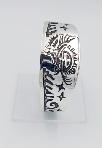 Brazalete De Esqueleto De Tucan Hopi Plata