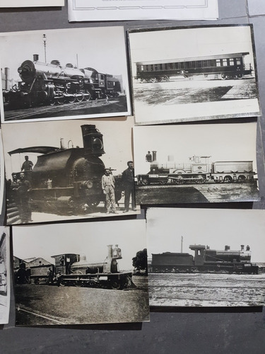 Imagen 3 de 5 de Ferrocarril Antiguo Locomotora 10 Fotos. 1 Lamina. 51607.