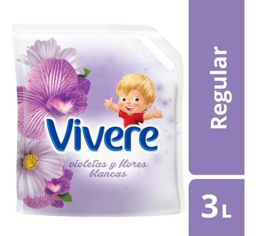 Suavizante Para Ropa Vivere Violetas Y Flores Blancas X 3 Lt