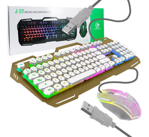 Kit Mouse Teclado Rgb Chen J-32 Membrana Anti-ghosting Cable Color del teclado Blanco