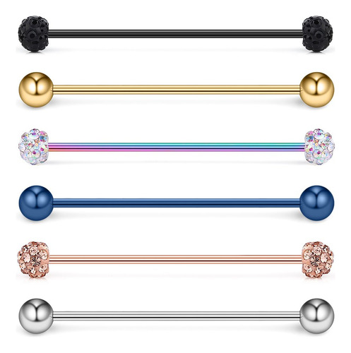 Ruifan 16g Acero Inoxidable Industrial Barbell Pendiente Car