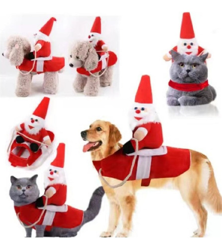 Disfraz Perros Gatos Santa Montado Navidad Calidad Tamaños