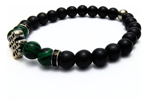 Pulsera De Hombre Nudo Celta Con Malaquita
