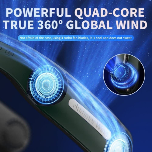 Ventilador Para Cuello Usb Recargable 4000mah Sin Cuchilla 4