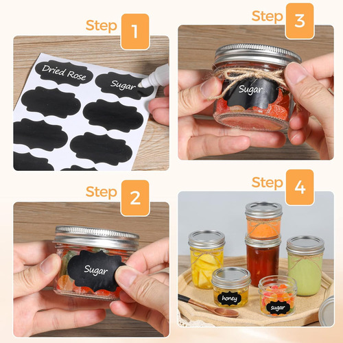 Comsaf Mini Mason Jars 4oz - 8 Pack, Regular Mouth Mason ...