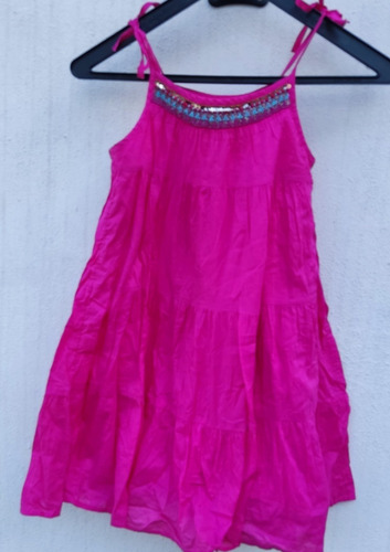 Vestido Rosado Niña C/ Canutillos Amplio Gap Divino Impecabl