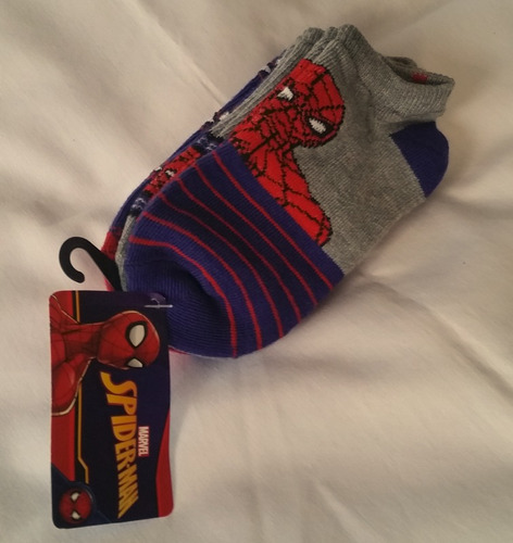 Medias Cortas 3 Pares Spider - Man Talla 7-9 Años Originales