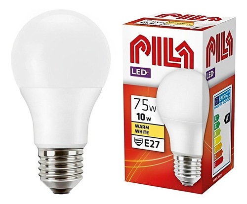 Pack 10 Ampolleta Led A60 10w 3000k E27 Cálida Pila/philips