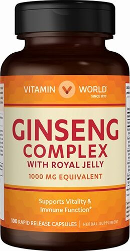 Ginseng 1000 Mg+ Jalea Real  / 100 Capsulas Vitamin World®