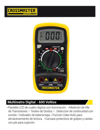 Imagen 2 de 4 de Multímetro Digital 200 - 600 V Crossmaster 9936586