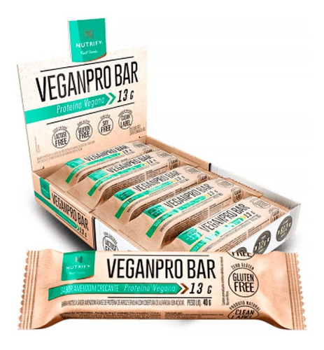 Veganpro Bar Amendoim Crocante (cx C/ 10 Unidades) - Nutrify