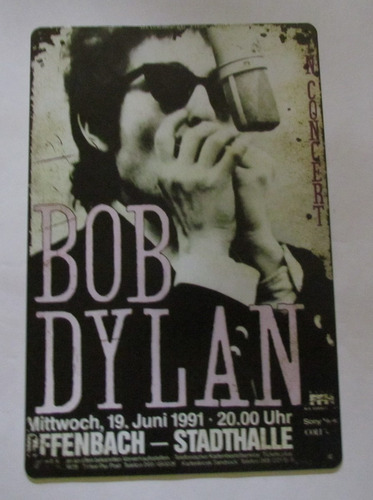 Poster Anuncio Cartel Placa Bob Dylan Decoracion Bar Rock