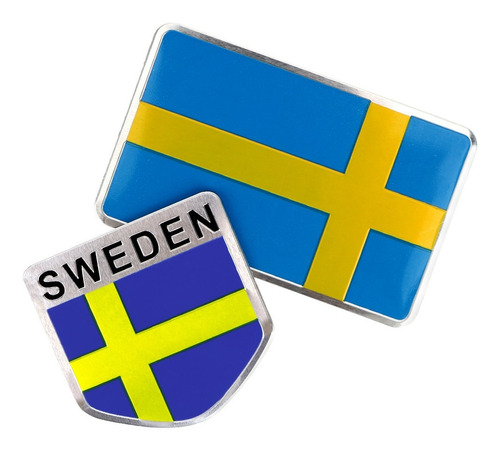 2 Emblemas Suecia Sweden Para Volvo Vw Nissan Saab Scania Rs