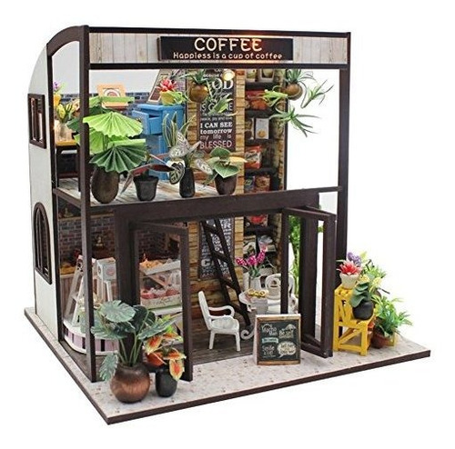Casa De Muñecas De Madera Miniatura Kit De Casa Diy Habitac