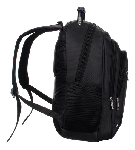 Mochila Notebook Cabo De Aço Reforçada Escolar Trabalho Cor Preto