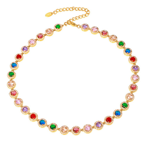 Collar De Diamantes De Imitación Multicolor Para Mujer,