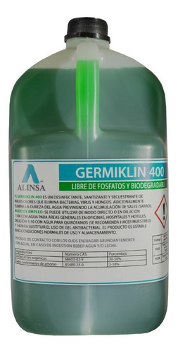 Imagen 1 de 2 de Sanitizante De Sales Cuaternarias De Amonio Biodegradable